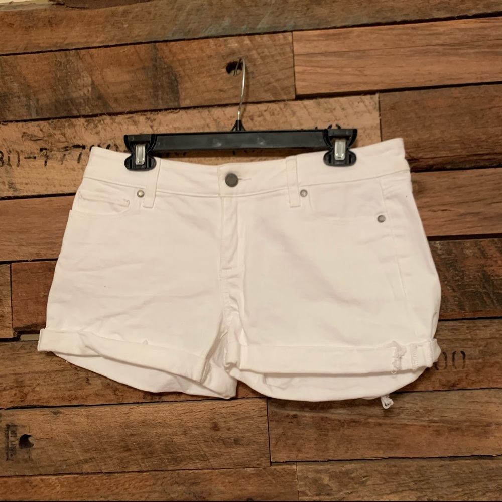 White denim shorts